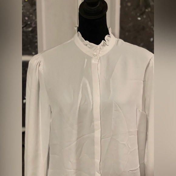 Express White Ruffled Blouse - Picture 7 of 9